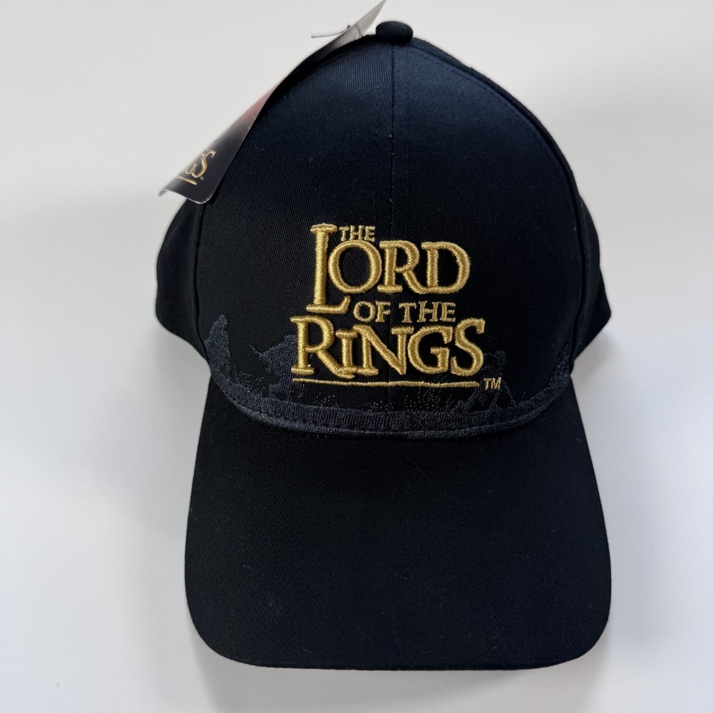 LORD OF THE RINGS Embroidered Baseball Hat Black Unisex Adjustable Hook/Loop NWT